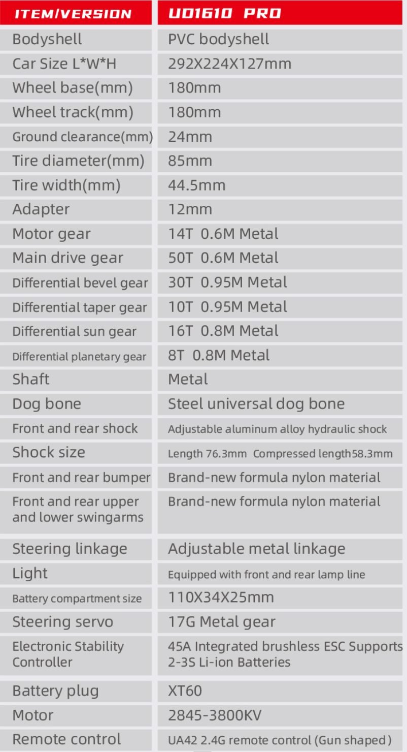 UD1610PRO Xe Địa Hình Monster Truck (Phiên Bản Không Chổi Than)